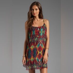 Alice + Olivia Vibrant Orange and Blue Mini Dress